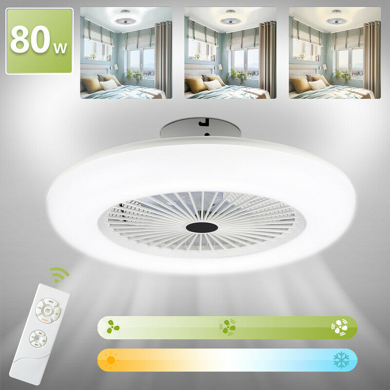 Ceiling fan with lighting 80W with remote control