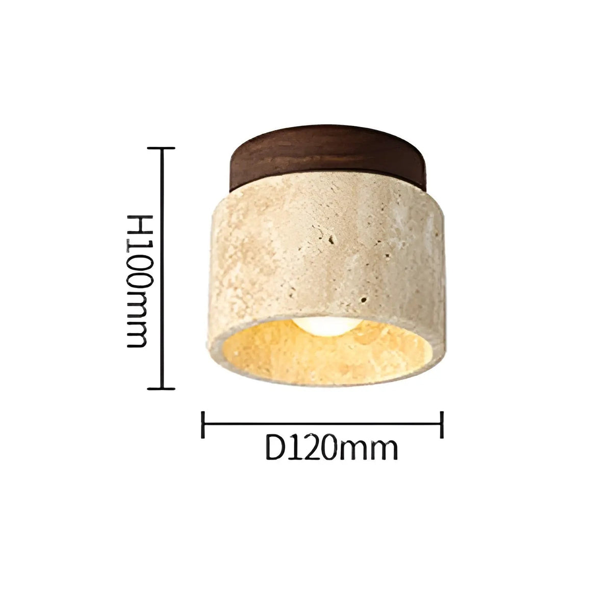 TravaGlow Rustic Travertine Ceiling Light
