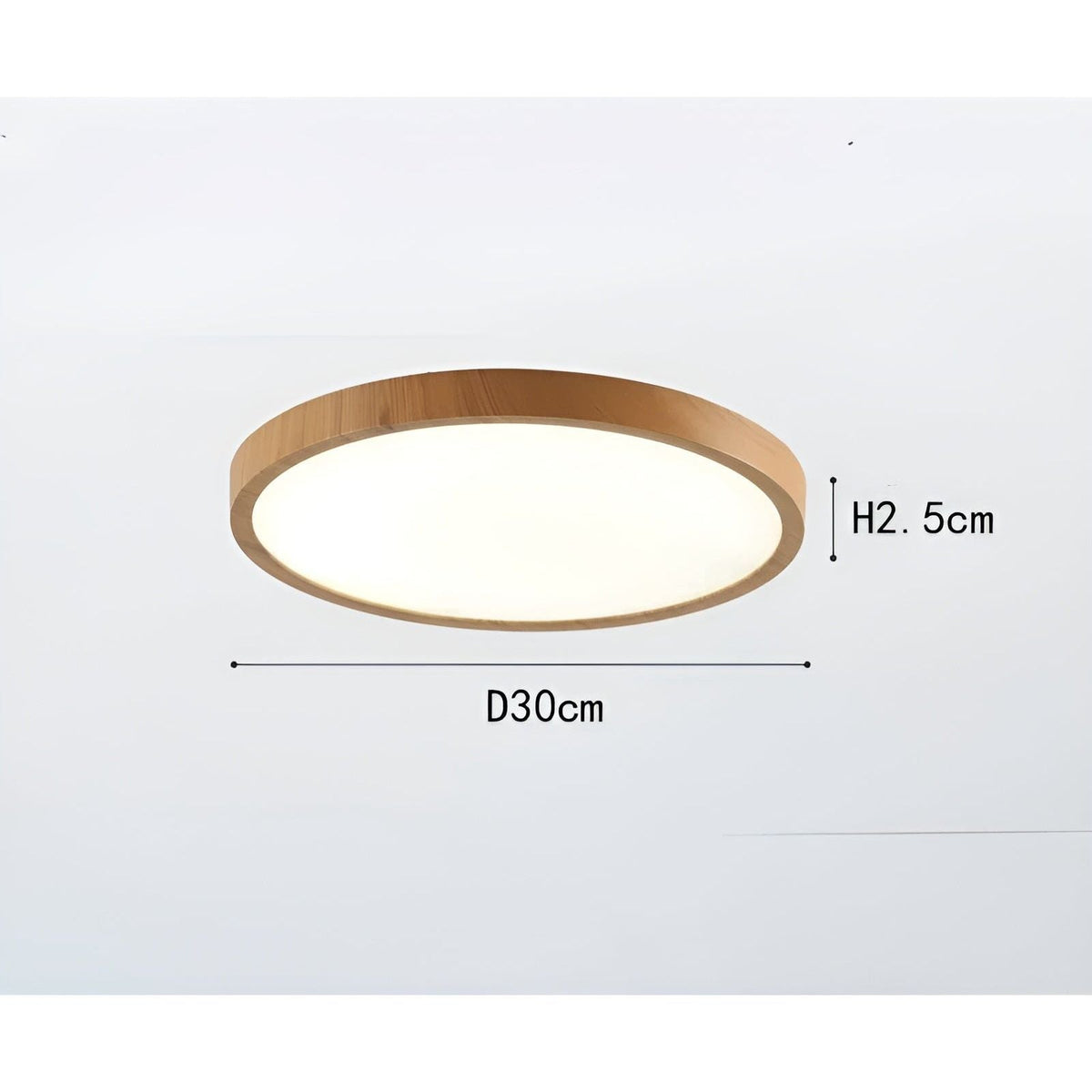 GrainGlow Light - Modern Ultra-Thin Wooden Ceiling Lamp