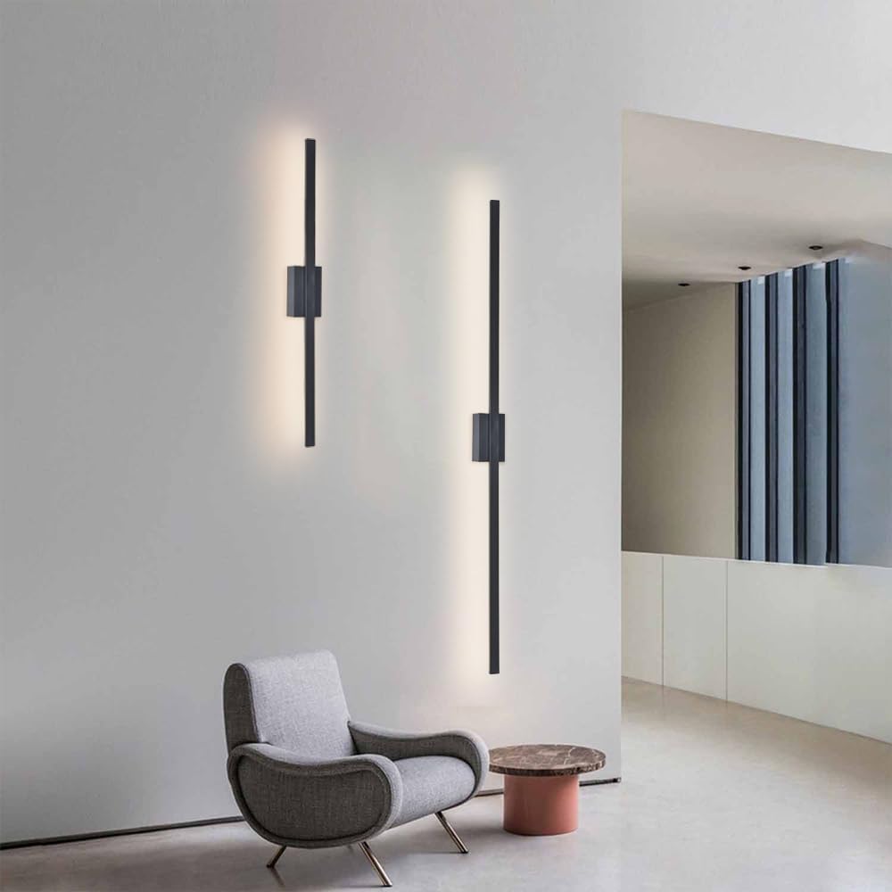 Industrial Minimalist Long LED Iron Wall Lamps for Contemporary Living Room Decoration and Stylish Lighting