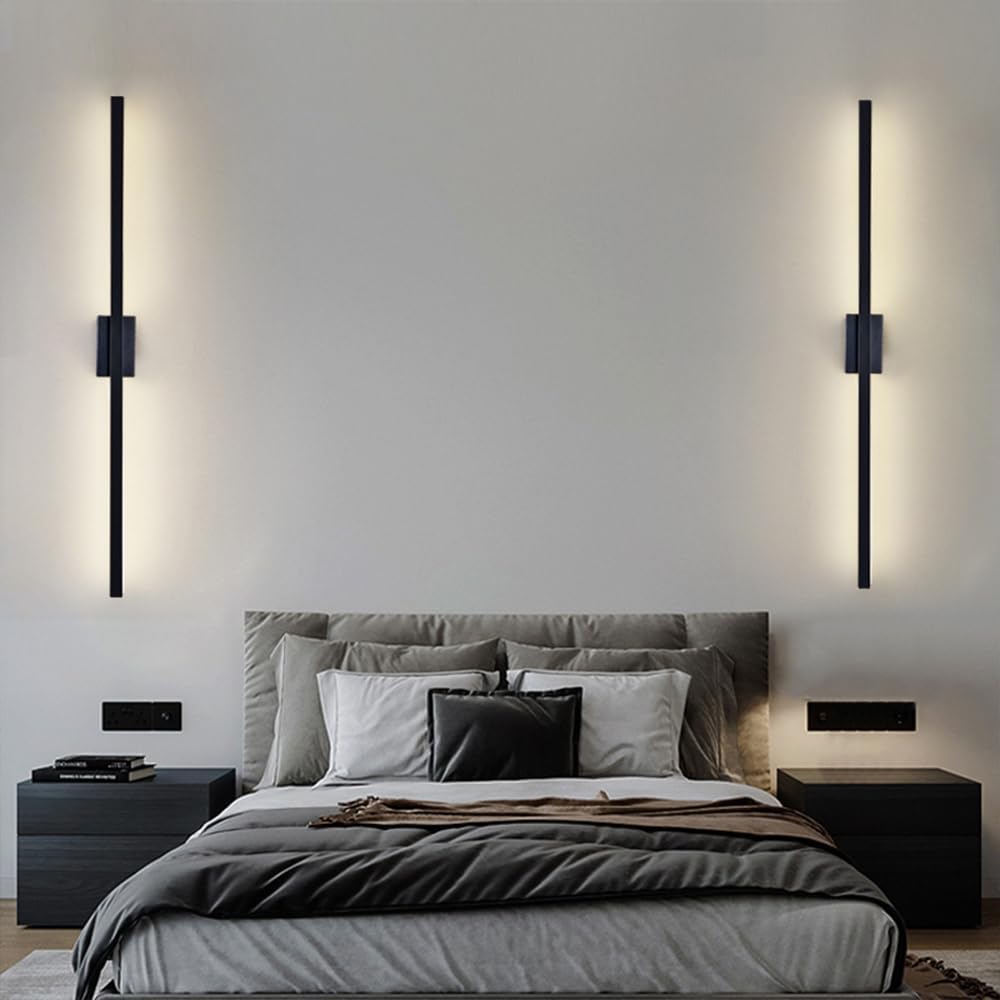 Industrial Minimalist Long LED Iron Wall Lamps for Contemporary Living Room Decoration and Stylish Lighting